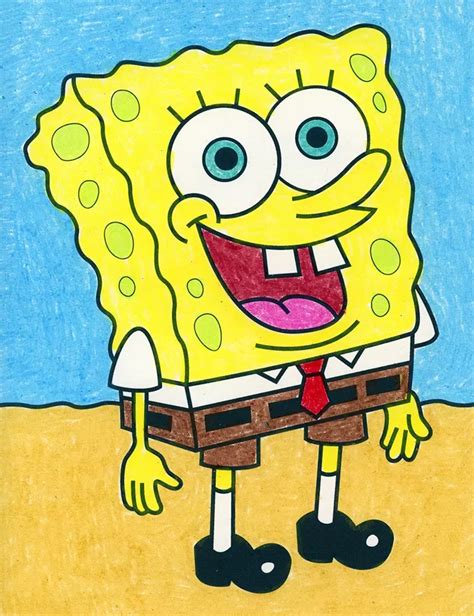 A Drawing Of Spongebob Holding A Briefcase