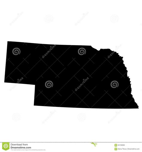 Mapa Do U S Estado Nebraska Ilustração Do Vetor Ilustração De