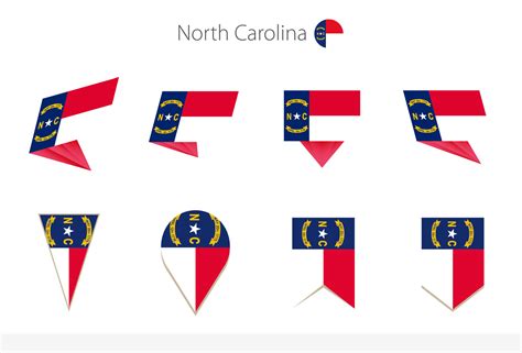 North Carolina Us State Flag Collection Eight Versions Of North