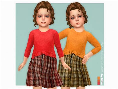 Lillkas Ophelia Dress The Sims Sims Cc Panda Sweater Sims 4 Toddler