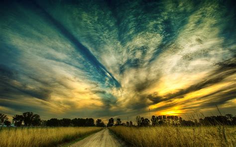 Download 3840x2400 Wallpaper Sky Sunset Beautiful Scenery Road