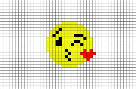 Face Throwing A Kiss Emoji Pixel Art Brik