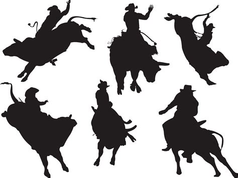 Silhouette Bull Rider At Getdrawings Free Download