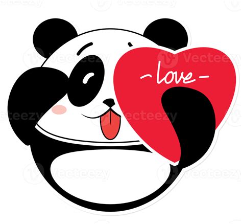 Panda Love Valentine Cartoon Cute 17189087 Png
