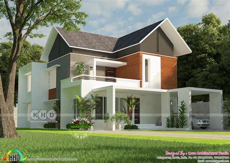4 Bedroom 2110 Square Feet Sloping Roof Home Design Kerala Home