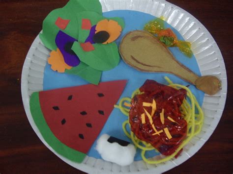 It is a fun way to teach and learn about the food. Healthy plate craft. Perfect for teaching food groups ...