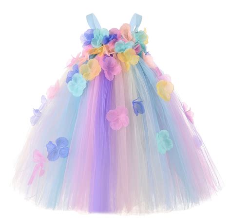 Unicorn Lola 3d Flowers Fairy Tutu Dress For Baby And Girls Etsy