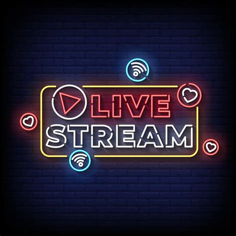 Live Streaming Neon Sign On Brick Wall Background Vector 8459442 Vector