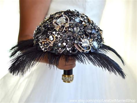 You can visit my facebook page. Black Brooch Bouquet, Feather Wedding Jewelry Decor Bridal ...