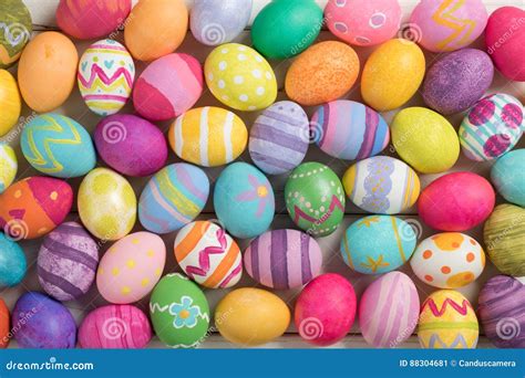 Many Bright And Colorful Easter Eggs Filling The Background They Are