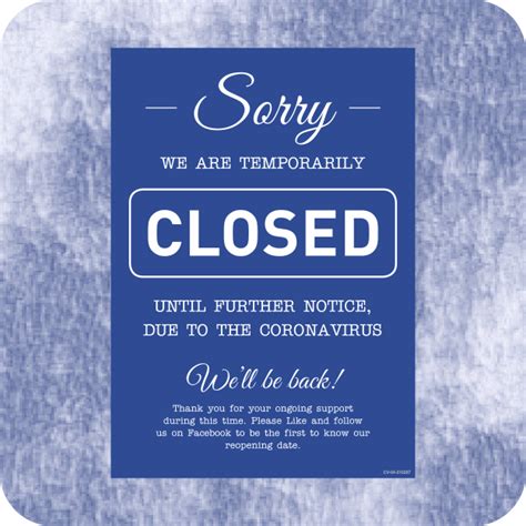 Sorry We Are Temporarily Closed Sticker Klein Signs