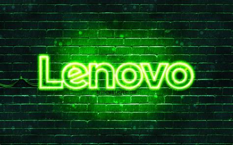 Descargar Fondos De Pantalla Lenovo Logotipo Verde 4k Verde Brickwall