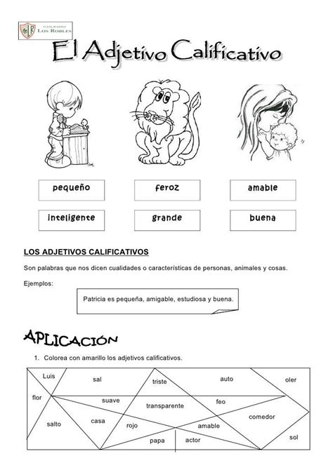 Actividades Español 5º Adjetivos Actividades Sustantivos Y Adjetivos