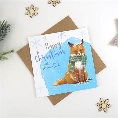 Personalised Fox Christmas Card By The Stationer By Jeeves And Co