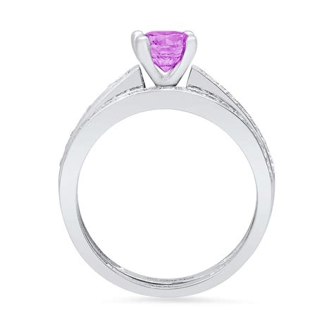 Clara Pucci 18K White Gold 0 86 Simulated Alexandrite Engraveable