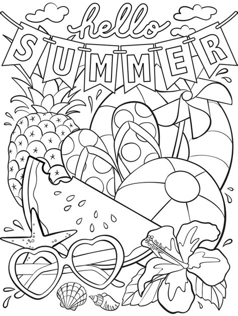 Home > seasons > free printable summer coloring pages for kids. Summer Coloring Pages for Kids. Print them All for Free.
