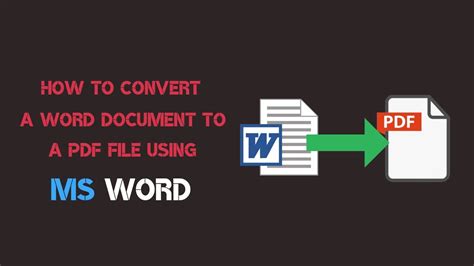 How To Convert Word File To Pdf Using Ms Word Jebbidan Youtube