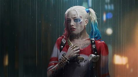 1920x1080 Harley Quinn In Rain Laptop Full Hd 1080p Hd 4k Wallpapers Images Backgrounds Photos