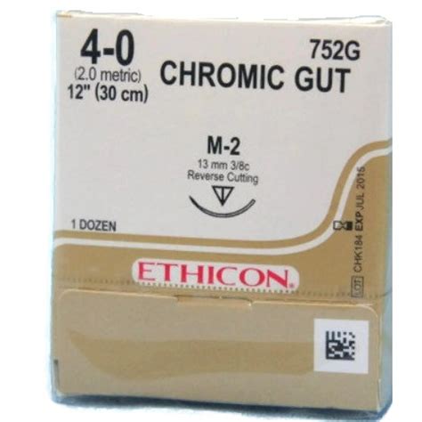 Ethicon 4 0 X 12 Chromic Gut Suture With M 2 Needle 12box