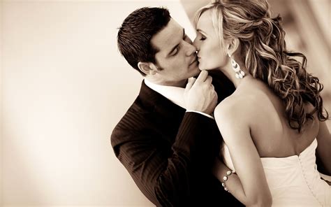 Wallpaper Sepia Couple Person Romance Woman Wedding Bride Kiss