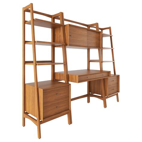 They help you save precious floor space in homes that are short on square footage. Mid Century Wall Desk and Shelf Set Narrow 3D | CGTrader