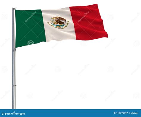 Aísle La Bandera De México En Una Asta De Bandera Que Agita En El