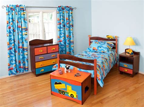 Boys Like Trucks Bedroom Set Chocolate Toddler Bedroom Furniture