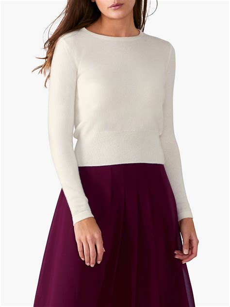 Soft White Cashmere Crop Sweater Pure Collection