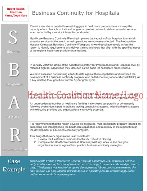 Sbar Hospitals Word 56k1 Page
