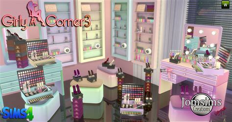 Sims 4 Ccs The Best Girly Corner Vanity And Clutter By Jomsims