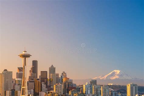View Of Downtown Seattle Skyline Editorial Stock Image Image Of
