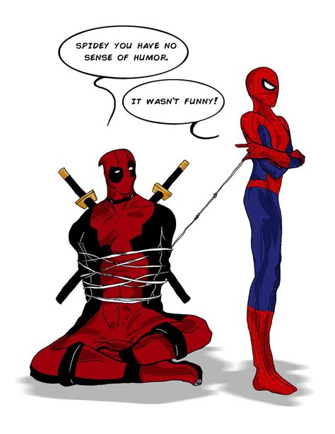 Spider Man And Deadpool By Lovisad On Deviantart Deadpool And
