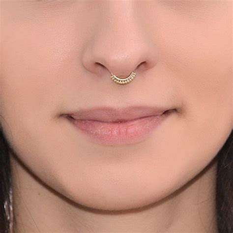 Gold Septum Ring G Septum Piercing Nose Ring Nose Etsy
