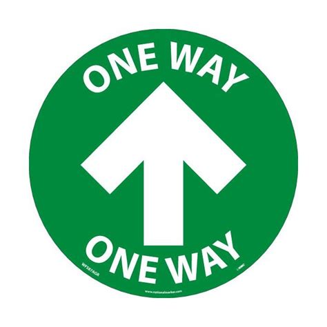 One Way Arrow 8 In Dia Green Temp Step Material