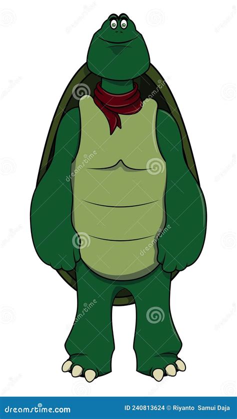 Turtle Standing Tall Color Illustration Stock Vector Illustration Of