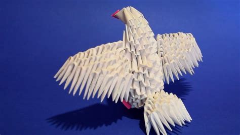 3d Origami Paper Bird Baby Dove Pigeon Tutorial Youtube