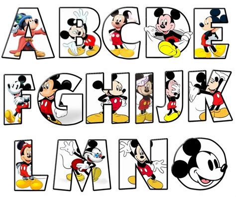 Alfabeto De Mickey Disney Alphabet Mickey Mouse Drawings Mickey
