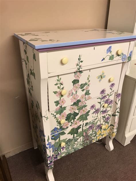 Hand Painted Floral Chest Delmarva Furniture Consignment