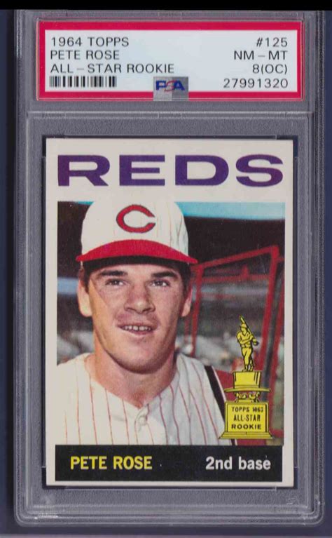 Pete rose is the only player to play in the majors for 24 or more seasons and that translates to over one thousand cards from his playing days and beyond. 1964 Topps Pete Rose All-Star Rookie #125 on Kronozio