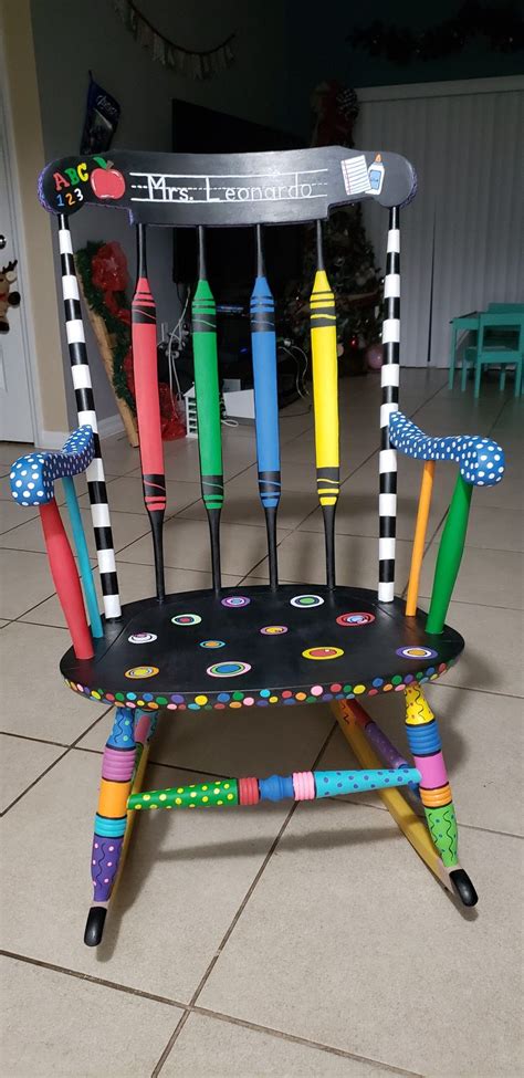 Teachers Chair Painted By Me Dorcas I Oquendo This Chair Belongs To My Son S Kindergarten