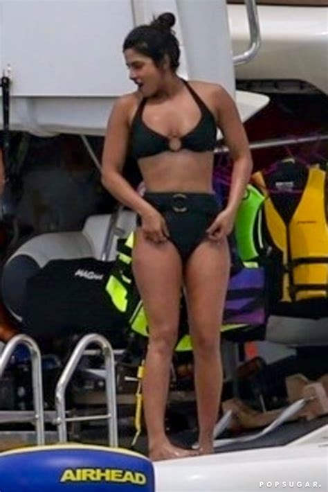 Priyanka Chopras Black Bikini With Nick Jonas In Miami Popsugar Fashion