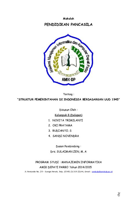 Contoh Daftar Isi Makalah Pkn Viral Update