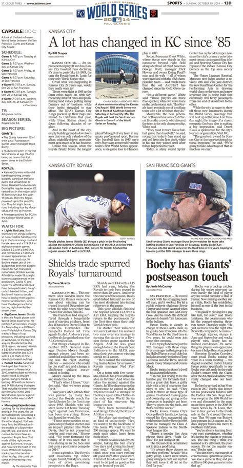 News Design: St. Cloud Times' October 19, 2014 sports inside page Page