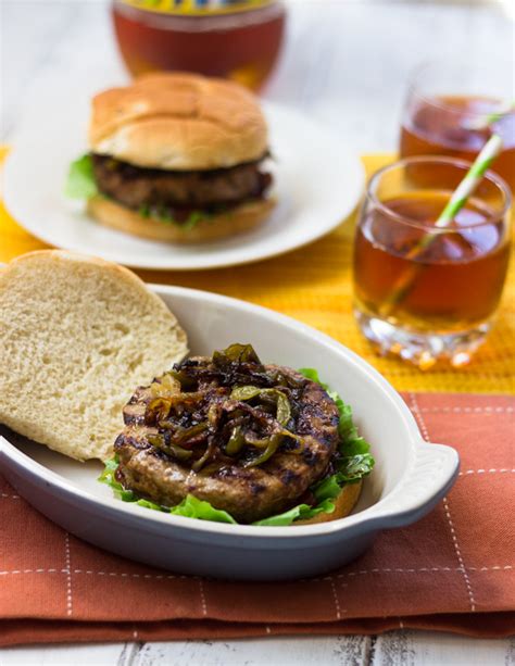 Turkey Burgers With Caramelized Onions And Bell Peppers Gimme Delicious