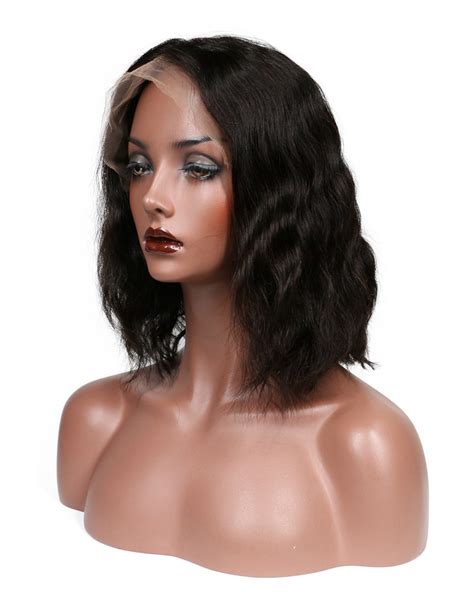 Pre Plucked Lace Front Human Hair Wigs Bob Brazilian Wavy Remy Hair