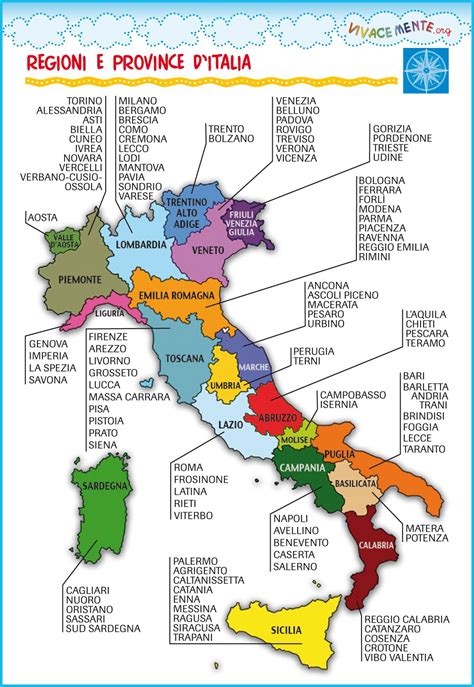 Cartina Dellitalia Regioni E Province Attività Geografia Le Idee