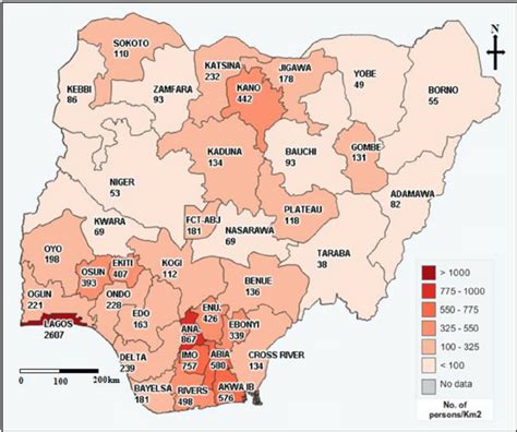 population density of the different states in nigeria source of data download scientific