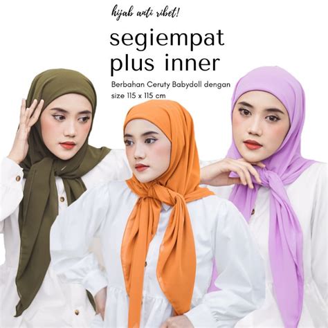 Jual Aa Store Kerudung Segi Empat Inner In Hijab Segi Instant Ineer Ceruty Babydoll