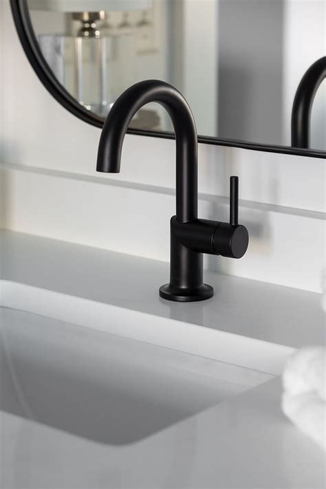 Matte black bathroom faucet 2321501b designing your bathroom is a rewarding project. Matte Black Bathroom Faucet with white quartz countertop # ...