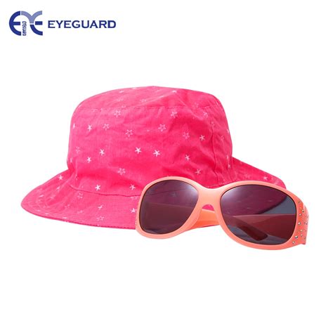 Eyeguard Crystal Design Uv400 Kids Sunglasses And Beach Sun Hats Combo